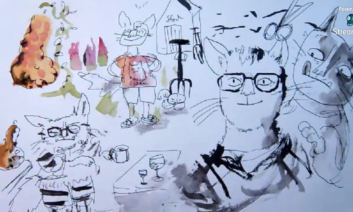 Doodling and chatting